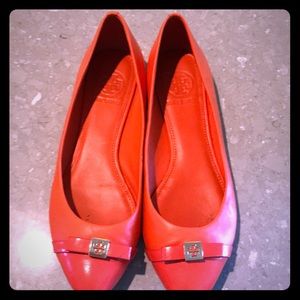 Tory Burch orange flats